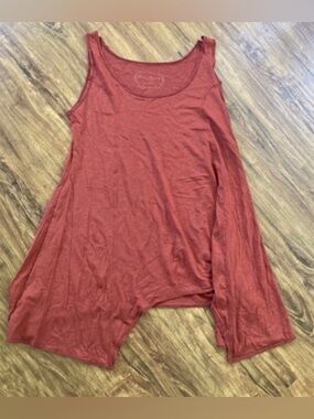 Peruvian Connection Rust Red Flowy Tank Top Cotton Blouse Size Medium
